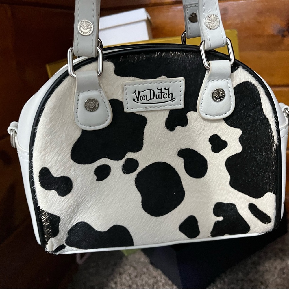 COW PRINT VON DUTCH BAG
